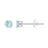 Glistening Jewels 10k Gold 3mm Round Aquamarine Stud Earrings In Brown