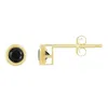Glistening Jewels 10k Gold 3mm Round Black Onyx Stud Earrings In Gold