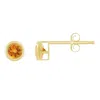 Glistening Jewels 10k Gold 5mm Round Citrine Stud Earrings In Gold