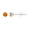 Glistening Jewels 10k Gold 3mm Round Citrine Stud Earrings In Brown