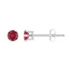 Glistening Jewels 10k Gold 3mm Round Created Ruby Stud Earrings In Brown
