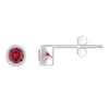 Glistening Jewels 10k Gold 3mm Round Created Ruby Stud Earrings In Metallic