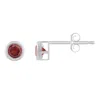 Glistening Jewels 10k Gold 3mm Round Garnet Stud Earrings In Red