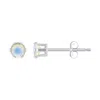 Glistening Jewels 10k Gold 3mm Round Moonstone Stud Earrings In Metallic