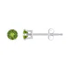 Glistening Jewels 10k Gold 3mm Round Peridot Stud Earrings In Green