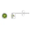 Glistening Jewels 10k Gold 3mm Round Peridot Stud Earrings In Green