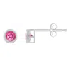 Glistening Jewels 10k Gold 3mm Round Pink Topaz Stud Earrings In Metallic