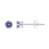 Glistening Jewels 10k Gold 3mm Round Tanzanite Stud Earrings In Purple