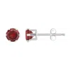 Glistening Jewels 10k Gold 4mm Round Garnet Stud Earrings In Red