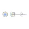 Glistening Jewels 10k Gold 4mm Round Moonstone Stud Earrings In Blue