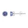 Glistening Jewels 10k Gold 4mm Round Tanzanite Stud Earrings In Brown