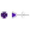 Glistening Jewels 10k Gold 5mm Cushion Amethyst Stud Earrings In Brown