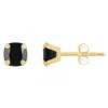 Glistening Jewels 10k Gold 5mm Cushion Black Onyx Stud Earrings In Black