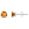 Glistening Jewels 10k Gold 5mm Cushion Citrine Stud Earrings In Brown