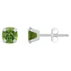 Glistening Jewels 10k Gold 5mm Cushion Peridot Stud Earrings In Brown