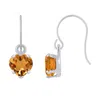 Glistening Jewels 10k Gold 5mm Heart Shape Citrine Drop Earrings In Metallic
