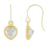 Glistening Jewels 10k Gold 5mm Heart Shape Created Opal Drop Earrings In Red
