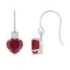 Glistening Jewels 10k Gold 5mm Heart Shape Created Ruby Drop Earrings In Brown