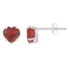 Glistening Jewels 10k Gold 5mm Heart Shape Garnet Stud Earrings In Brown