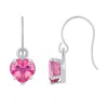 Glistening Jewels 10k Gold 5mm Heart Shape Pink Topaz Drop Earrings In Brown