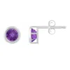 Glistening Jewels 10k Gold 5mm Round Amethyst Stud Earrings In Gold