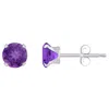 Glistening Jewels 10k Gold 5mm Round Amethyst Stud Earrings In Blue