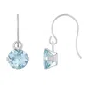 Glistening Jewels 10k Gold 5mm Round Aquamarine Drop Earrings In Multi
