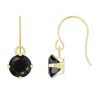 Glistening Jewels 10k Gold 5mm Round Black Onyx Drop Earrings In Brown
