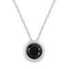 Glistening Jewels 10k Gold 5mm Round Black Onyx Pendant Necklace In Black