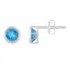 Glistening Jewels 10k Gold 5mm Round Blue Topaz Stud Earrings In Multi