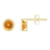 Glistening Jewels 10k Gold 5mm Round Citrine Stud Earrings In Gold