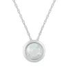Glistening Jewels 10k Gold 5mm Round Created Opal Pendant Necklace In Metallic