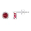 Glistening Jewels 10k Gold 5mm Round Created Ruby Stud Earrings In Metallic