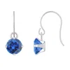 Glistening Jewels 10k Gold 5mm Round Created Sapphire Drop Earrings In Brown
