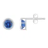 Glistening Jewels 10k Gold 5mm Round Created Sapphire Stud Earrings In Metallic