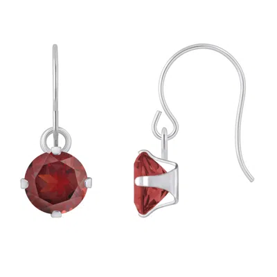 Glistening Jewels 10k Gold 5mm Round Garnet Drop Earrings In Multi