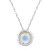 Glistening Jewels 10k Gold 5mm Round Moonstone Pendant Necklace In Metallic