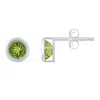 Glistening Jewels 10k Gold 5mm Round Peridot Stud Earrings In Metallic