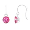 Glistening Jewels 10k Gold 5mm Round Pink Topaz Drop Earrings In Metallic