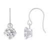 Glistening Jewels 10k Gold 5mm Round White Topaz Drop Earrings In Metallic
