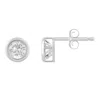 Glistening Jewels 10k Gold 5mm Round White Topaz Stud Earrings In Metallic
