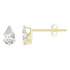 Glistening Jewels 10k Gold 5x3mm Pear Shape Cubic Zirconia Stud Earrings In Gold