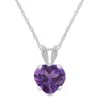 Glistening Jewels 10k Gold 6mm Heart Shape Amethyst Pendant Necklace In Multi