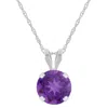 Glistening Jewels 10k Gold 6mm Round Amethyst Pendant Necklace In Multi