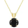 Glistening Jewels 10k Gold 6mm Round Black Onyx Pendant Necklace In Multi