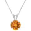 Glistening Jewels 10k Gold 6mm Round Citrine Pendant Necklace In Multi
