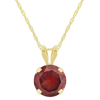 Glistening Jewels 10k Gold 6mm Round Garnet Pendant Necklace In Multi