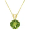 Glistening Jewels 10k Gold 6mm Round Peridot Pendant Necklace In Multi