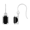 Glistening Jewels 10k Gold 6x4mm Emerald Cut Black Onyx Drop Earrings In Silver