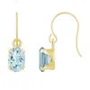 Glistening Jewels 10k Gold 6x4mm Oval Aquamarine Drop Earrings In Multi